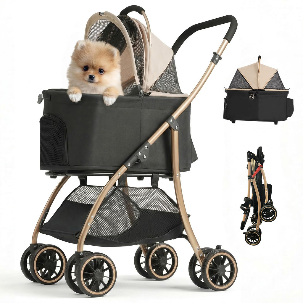 Pet Stroller with 4 Pu Wheels Foldable Z788