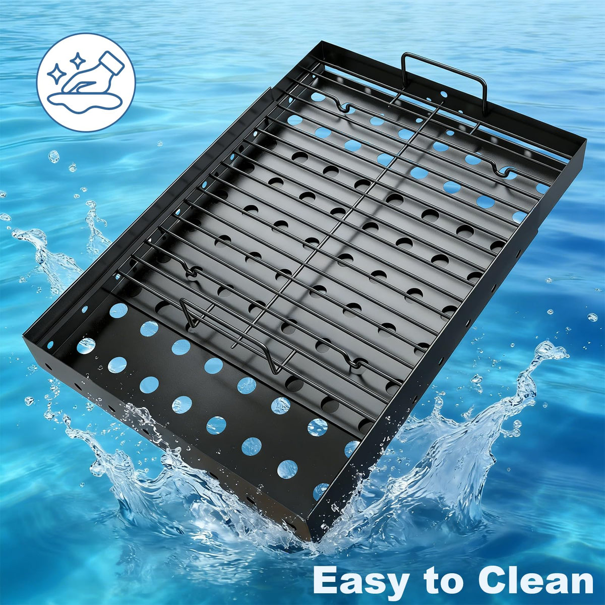 Adjustable Charcoal Grill Basket Ash Pan A31398