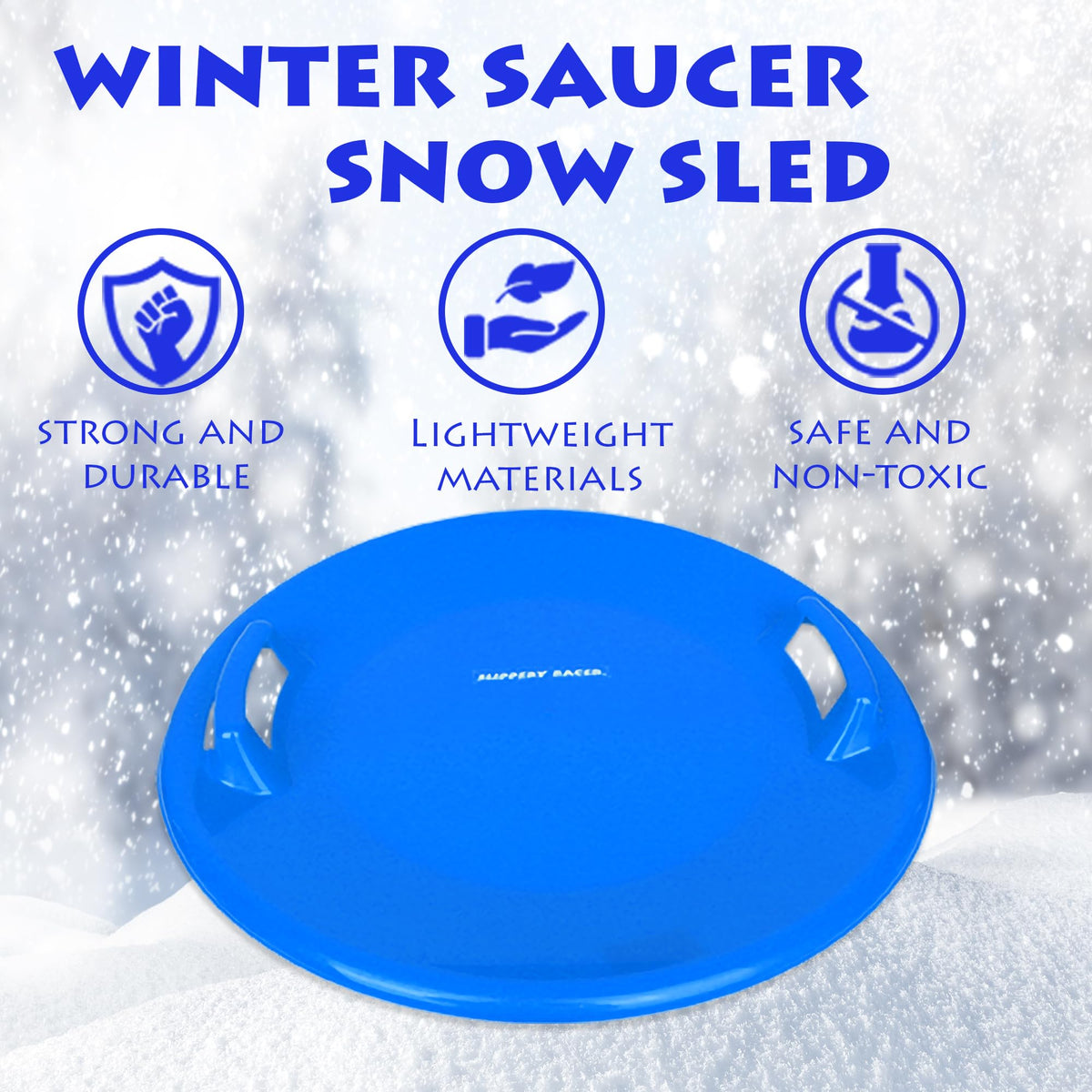 Heavy-Duty Plastic Snow Sled with Handles C651