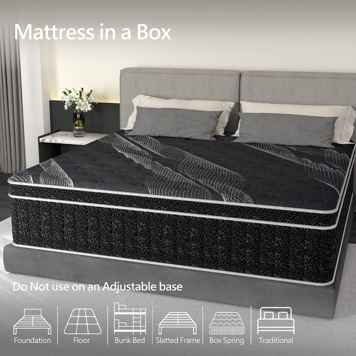 Full Size 12 inch Hybrid Memory Foam Mattress Y6730