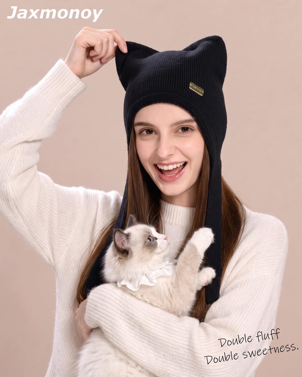 Cat Ear Beanie Wool Knit Hats J9453