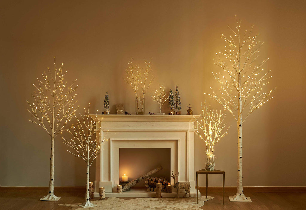 Lighted Birch Tree 8FT 240 Warm White Lights G195086