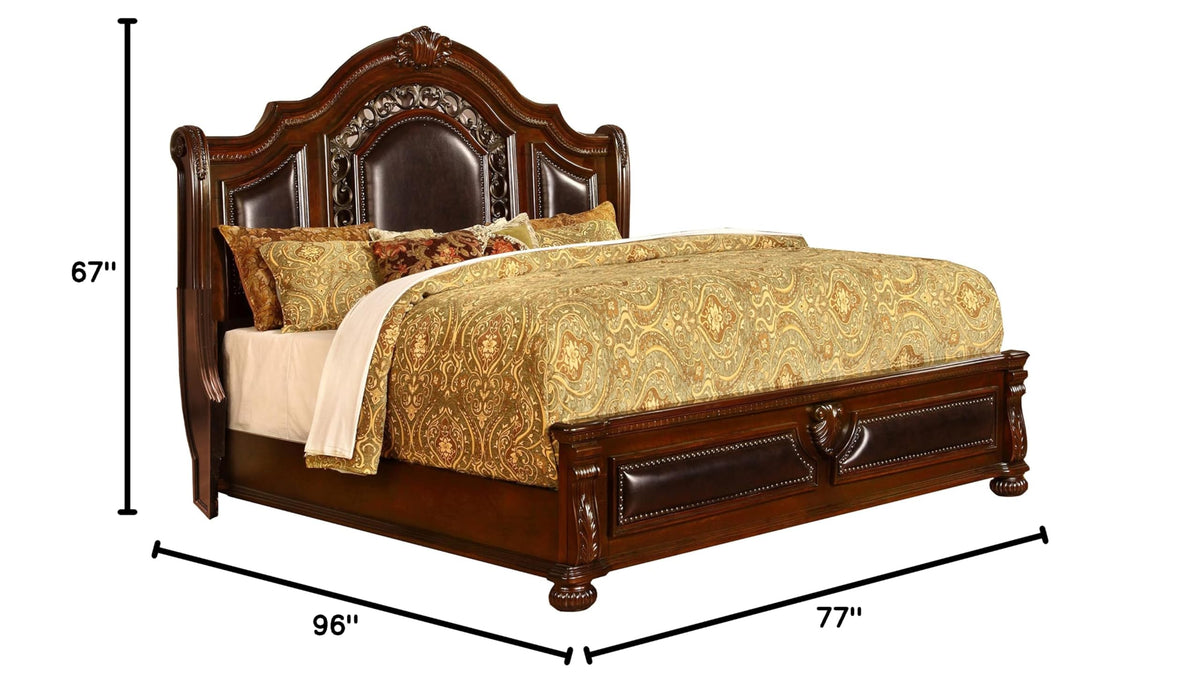 Cherry California King Wood Bed Frame J173104