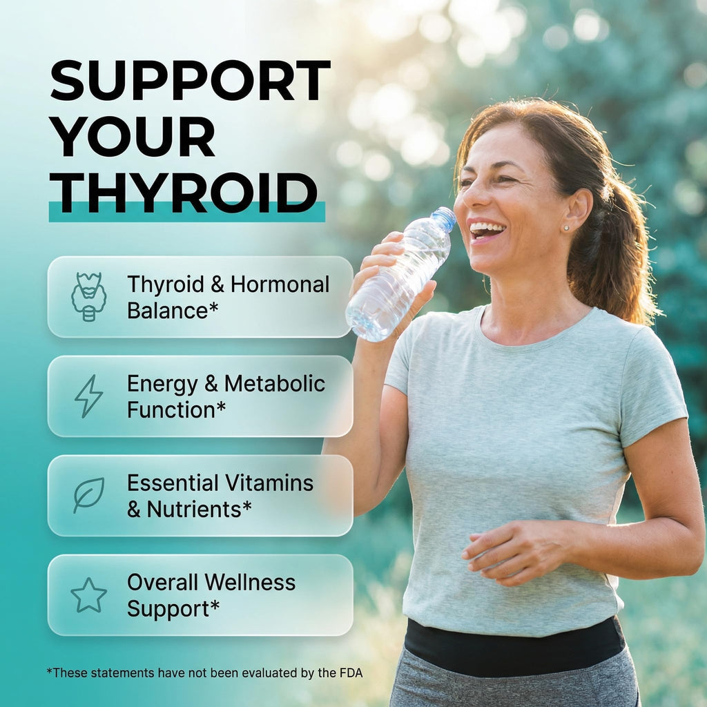 Thyroid Support Gummies Selenium Iodine Ashwagandha Turmeric Blueberry Q390
