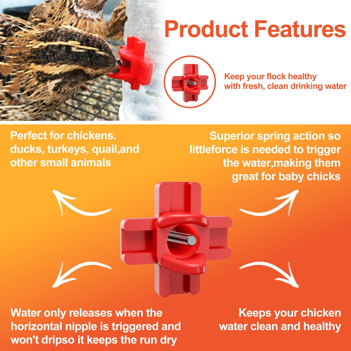 Automatic Chicken Waterer Nipples 20 Pack Z590627