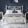 White Full Size Metal Platform Bed Frame S1326