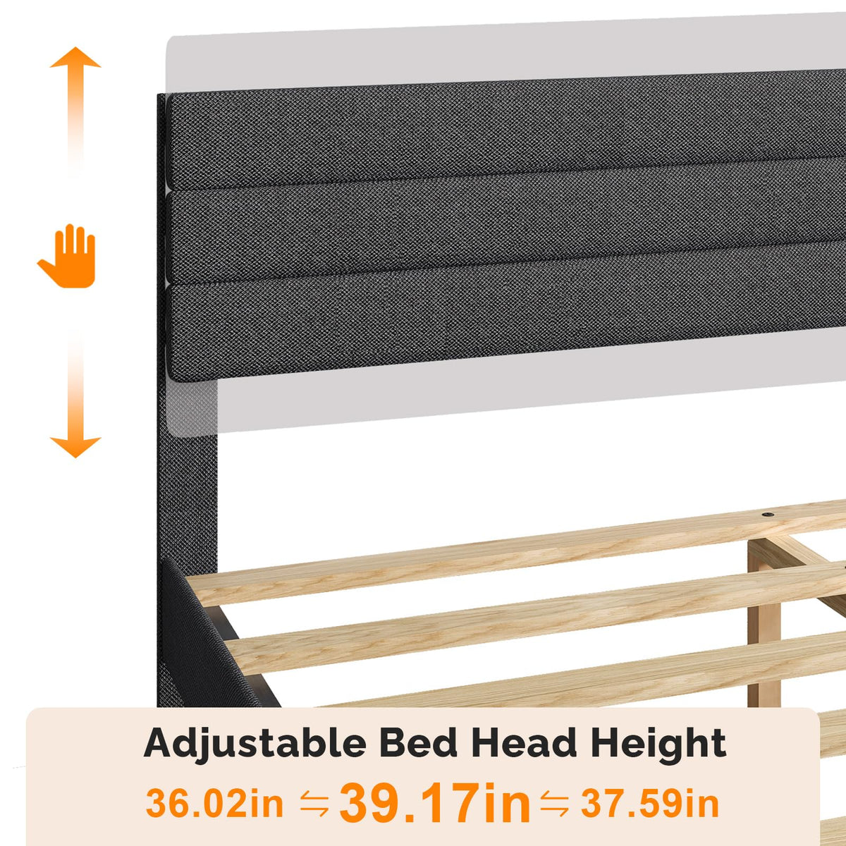 Queen Size Linen Fabric Upholstered Platform Bed Frame F246