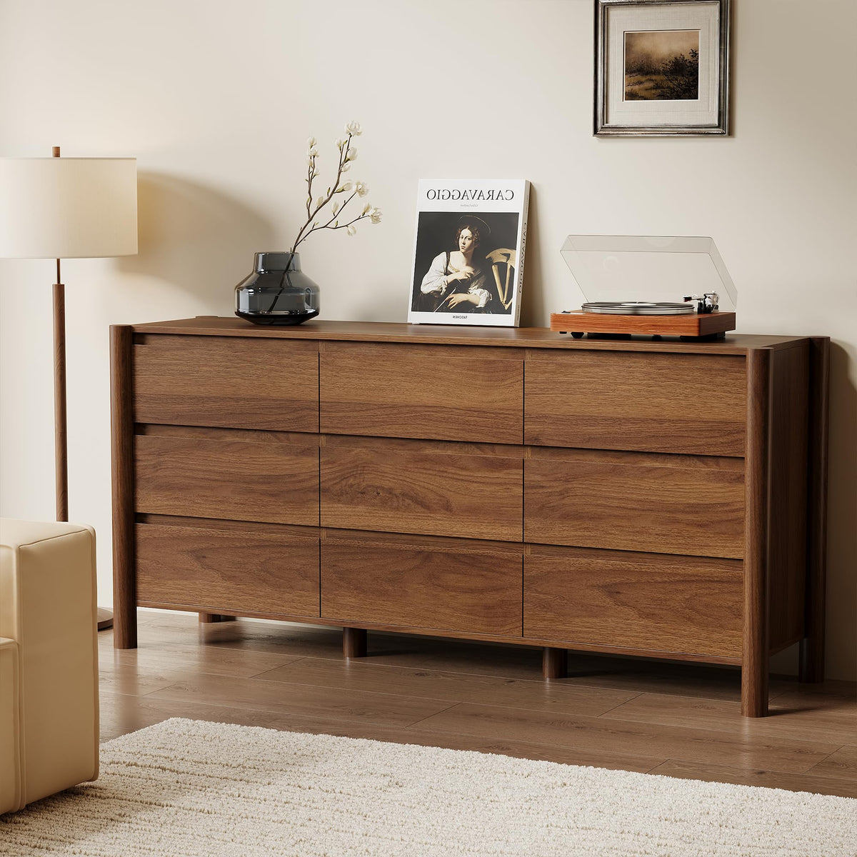 Walnut 9 Drawer Dresser Q81805