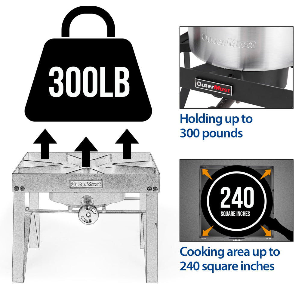 Heavy Duty Propane Burner with 10 PSI Regulator and Cast Iron J759