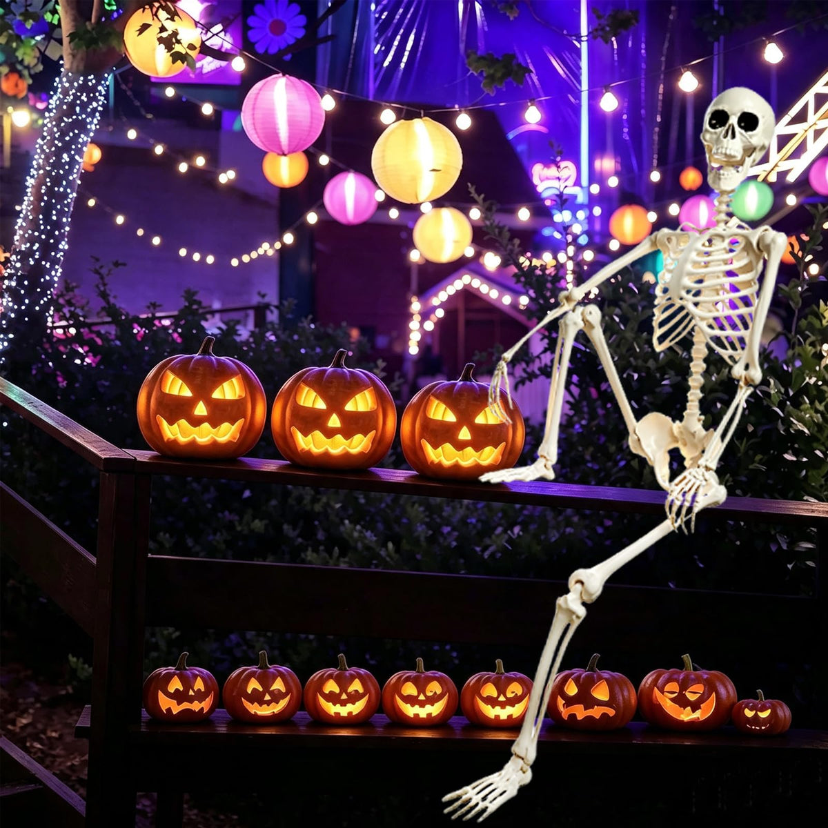 5.4FT Posable Halloween Skeleton with Movable Joints L30578
