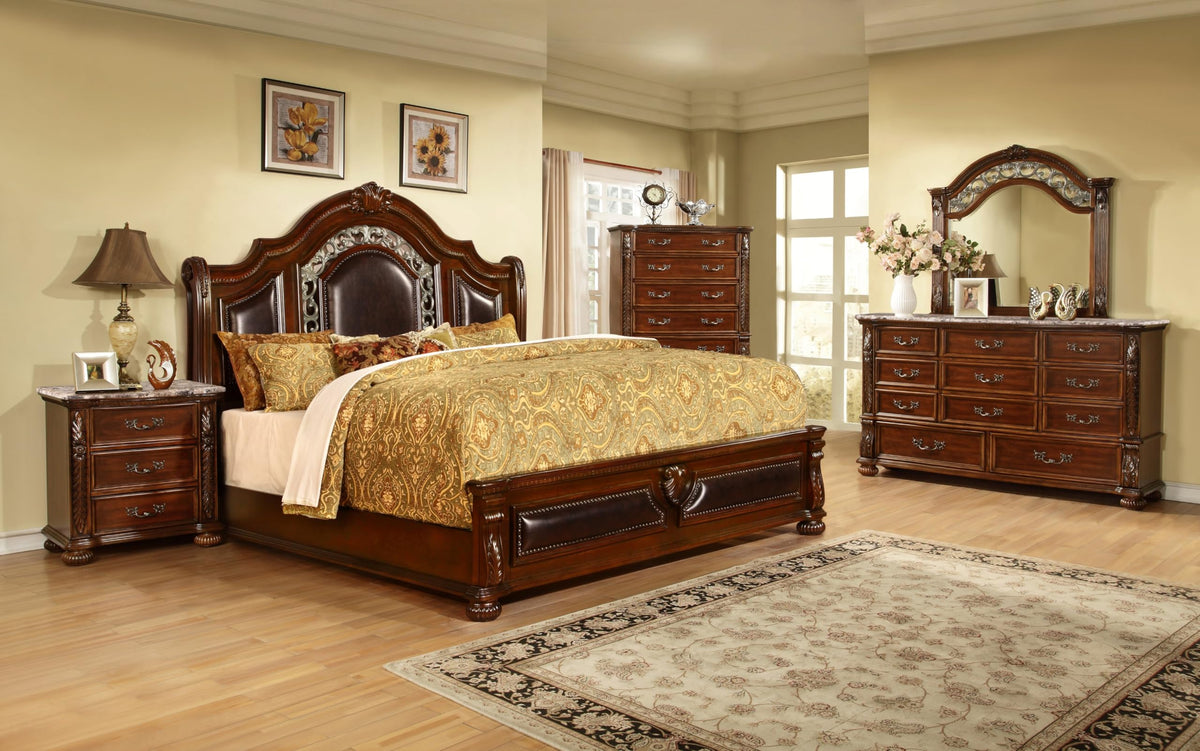 Cherry California King Wood Bed Frame J173104