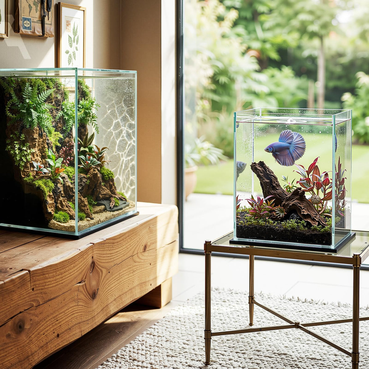 2 Pack Rimless Glass Aquarium Set J49474