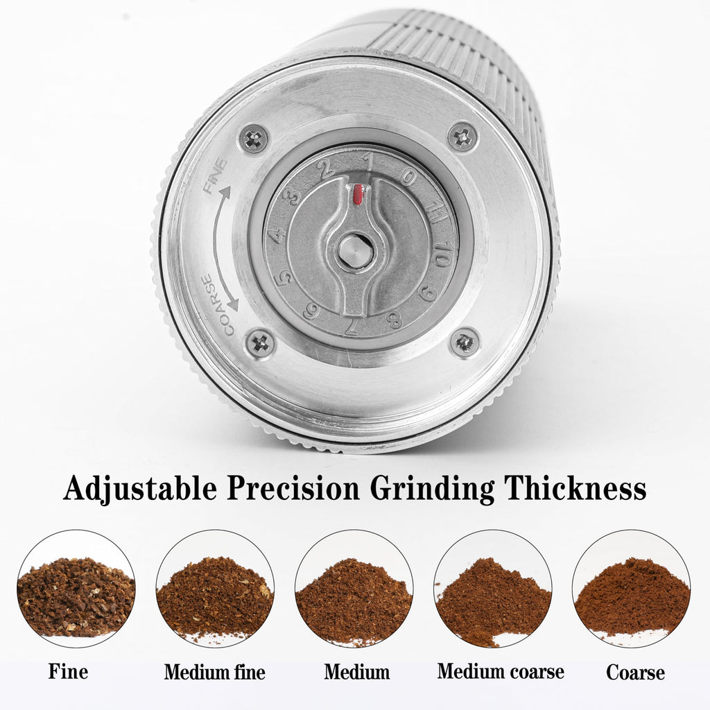 Portable Electric Burr Coffee Grinder, Stainless Steel Burrs, Grey O2342