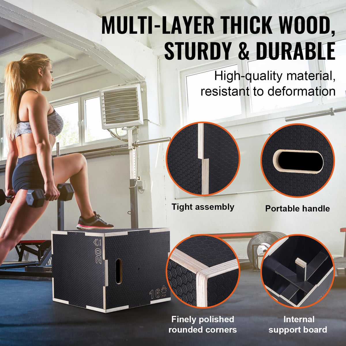 3 in 1 Wood Plyometric Jump Box T825
