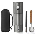 Portable Electric Burr Coffee Grinder, Stainless Steel Burrs, Grey O2342