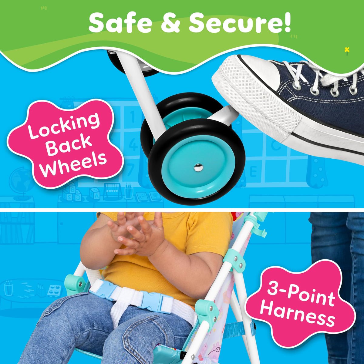 Lightweight Foldable Umbrella Stroller with 3-Point Harness N3546