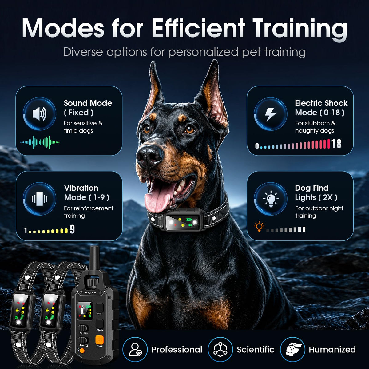 2 Dogs Waterproof Dog Training Collar with Remote Z681929