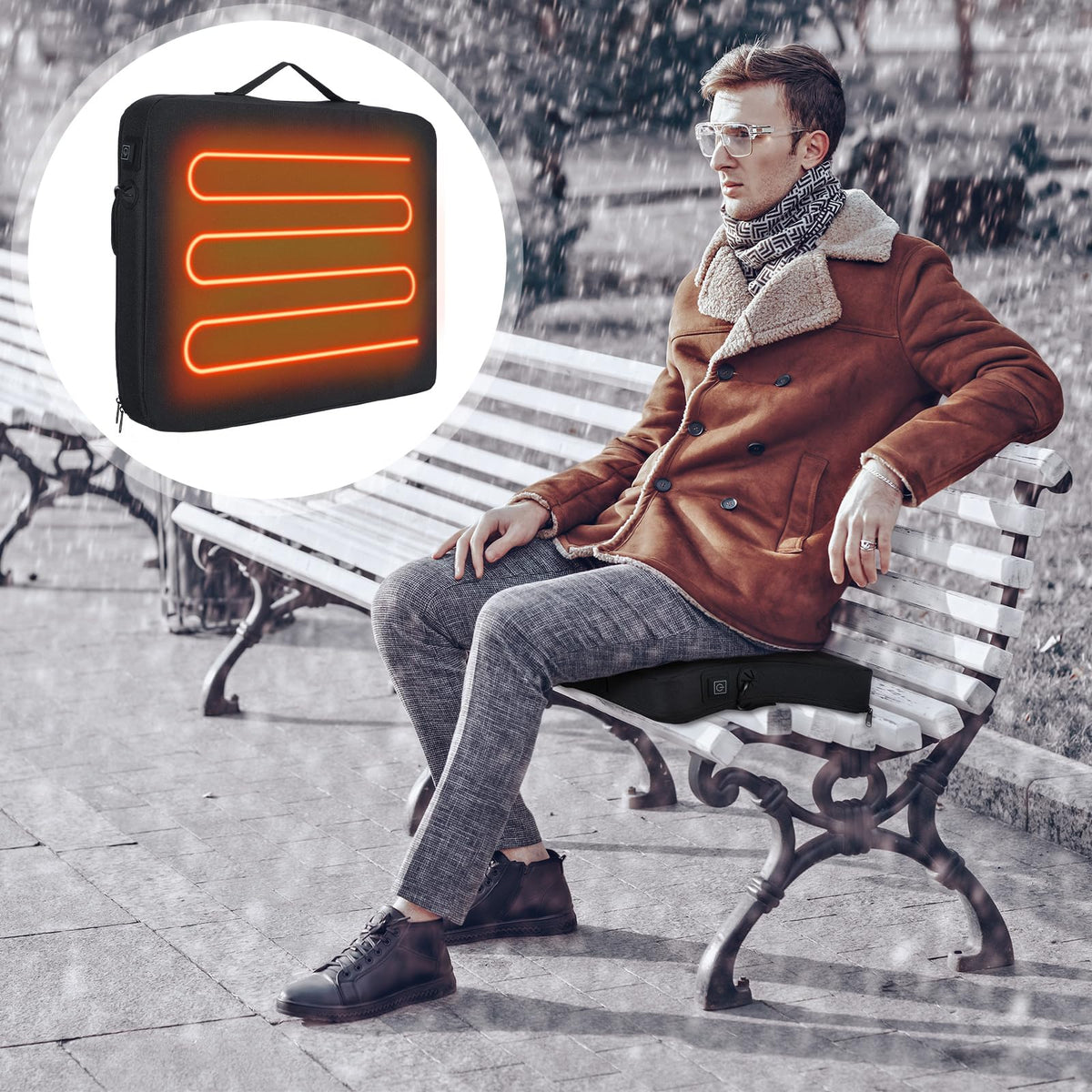 2 Pcs Portable Heated Seat Cushion Y584170