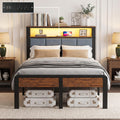 Twin Bed Frame with 18-Inch Under-Bed Storage and RGB LED Lights E6170