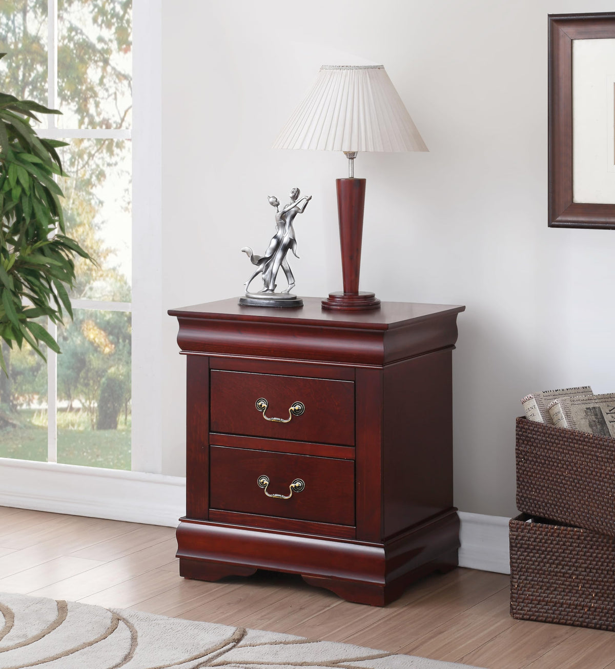 2-Drawer Wood Nightstand O92100