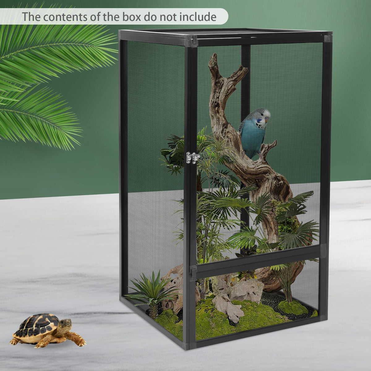 17.7x17.7x31.5 inch Aluminum Alloy Mesh Reptile Terrarium Q615688