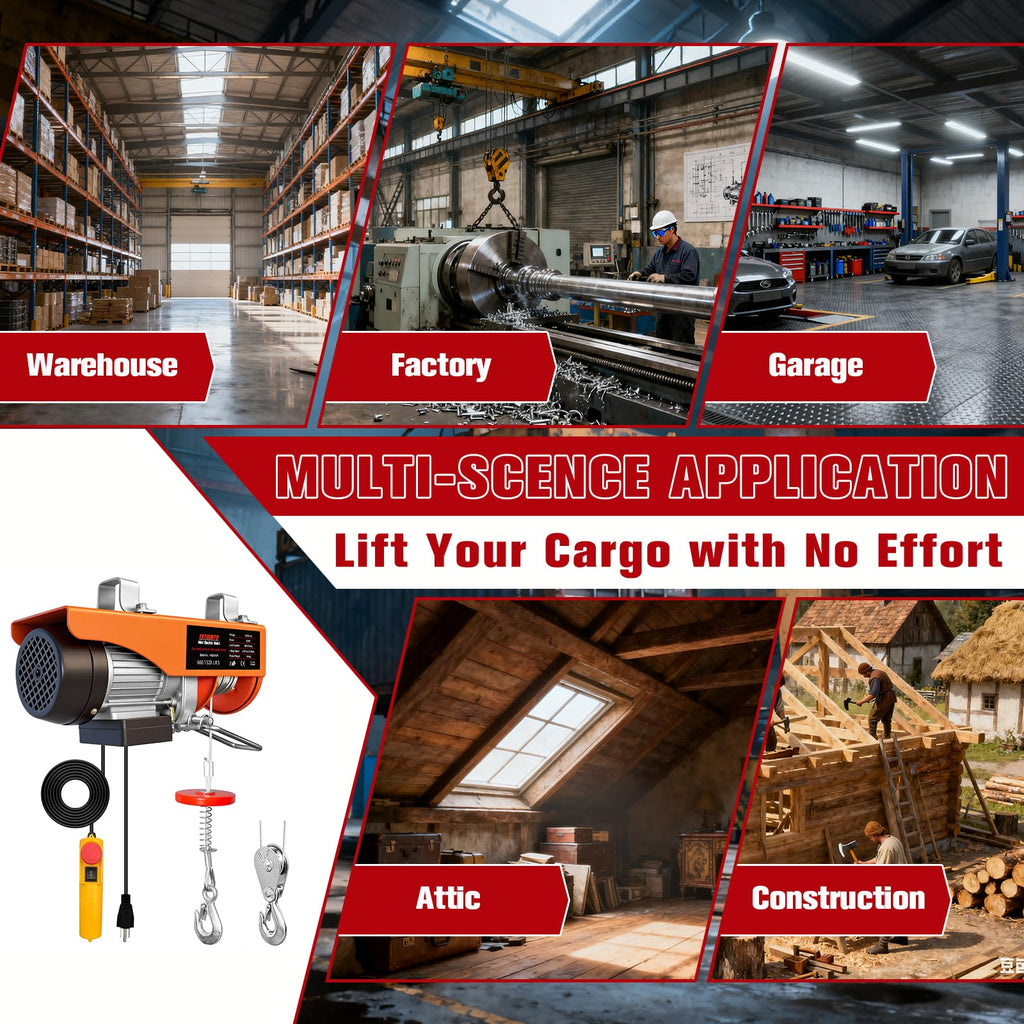 1320Lbs Electric Hoist with 13ft Remote Control F800687