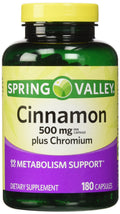 Cinnamon 500mg Plus Chromium 2 Bottles of 180 Capsules V2096