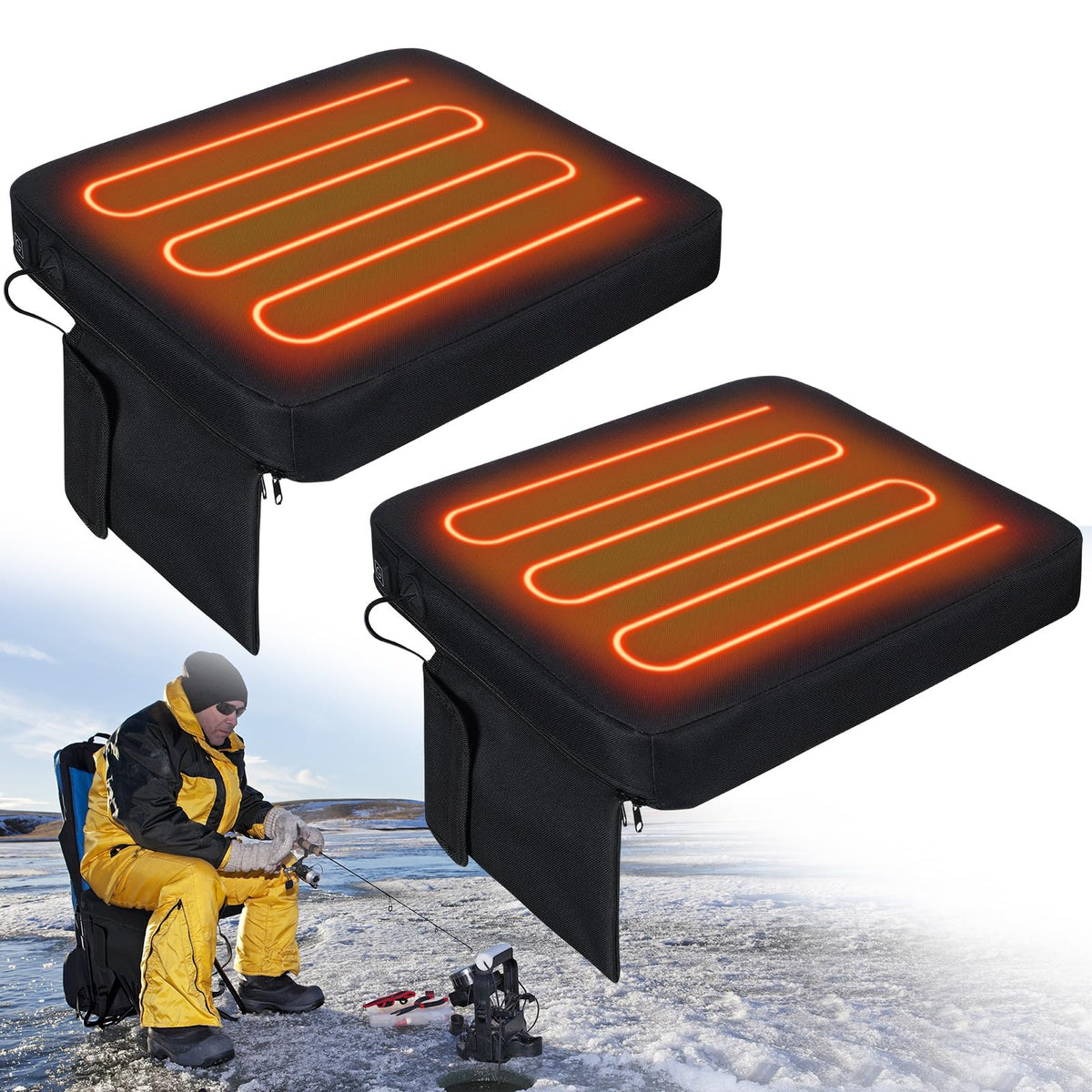 2 Pcs Portable Heated Seat Cushion Y584170