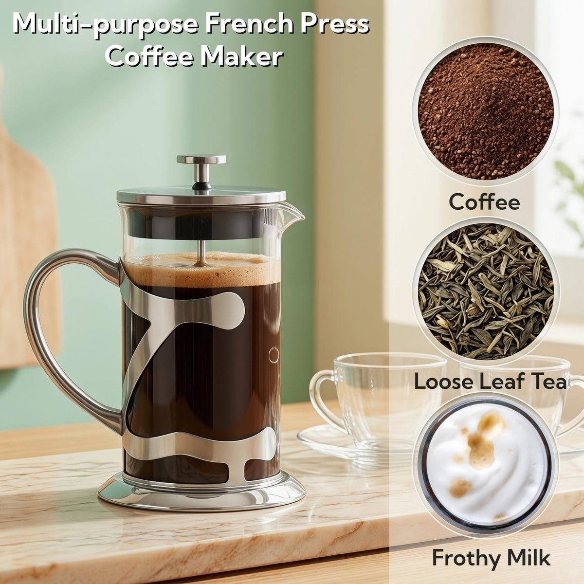 Stainless Steel French Press Coffee Maker 1L Z74689