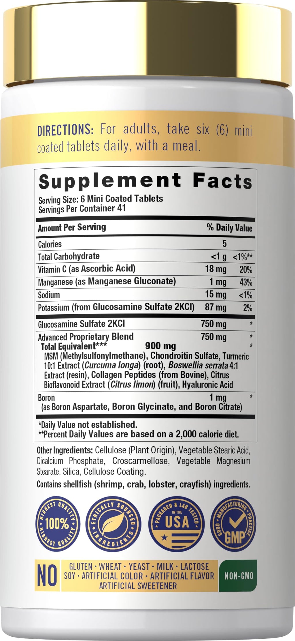 Glucosamine Chondroitin MSM 250 Mini Tablets R65131