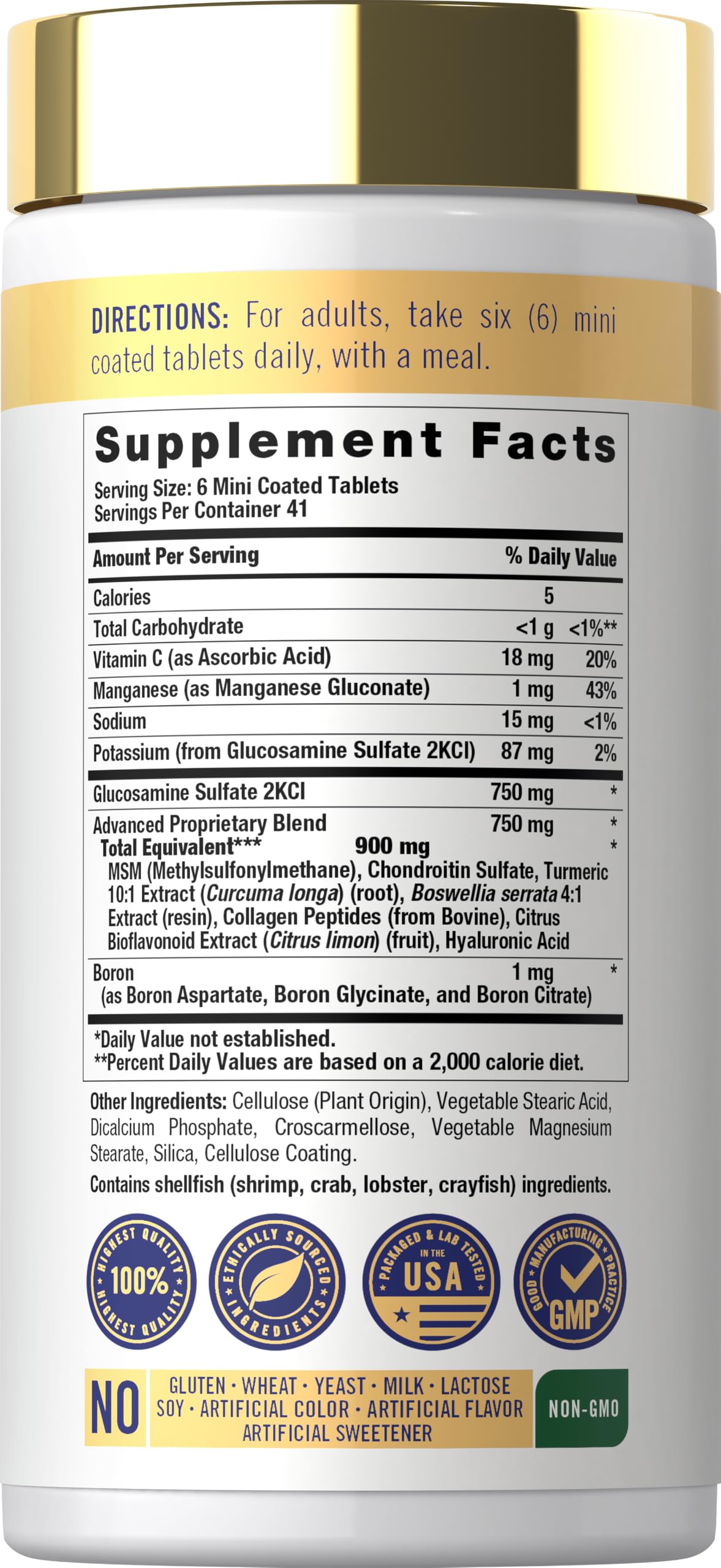 Glucosamine Chondroitin MSM 250 Mini Tablets R65131