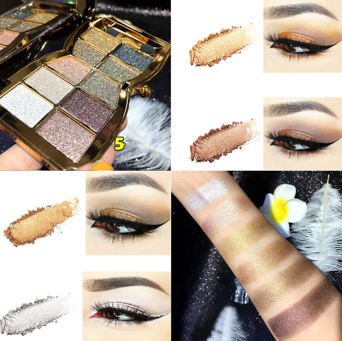10 Colors Shimmer & Matte Glitter Eyeshadow Palette O493