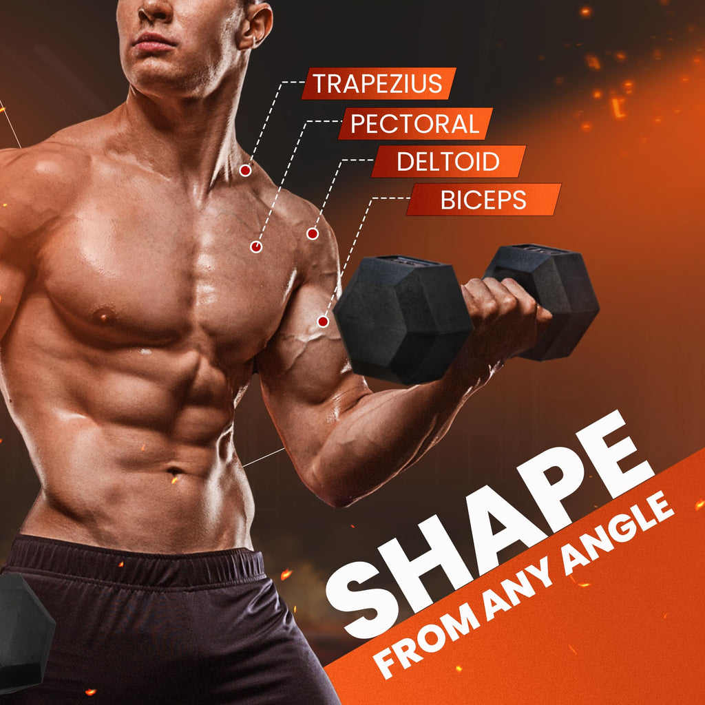 Rubber Coated Hex Dumbbell R927128