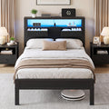 Twin Size Bed Frame with Storage Headboard and 2 Drawers N40602
