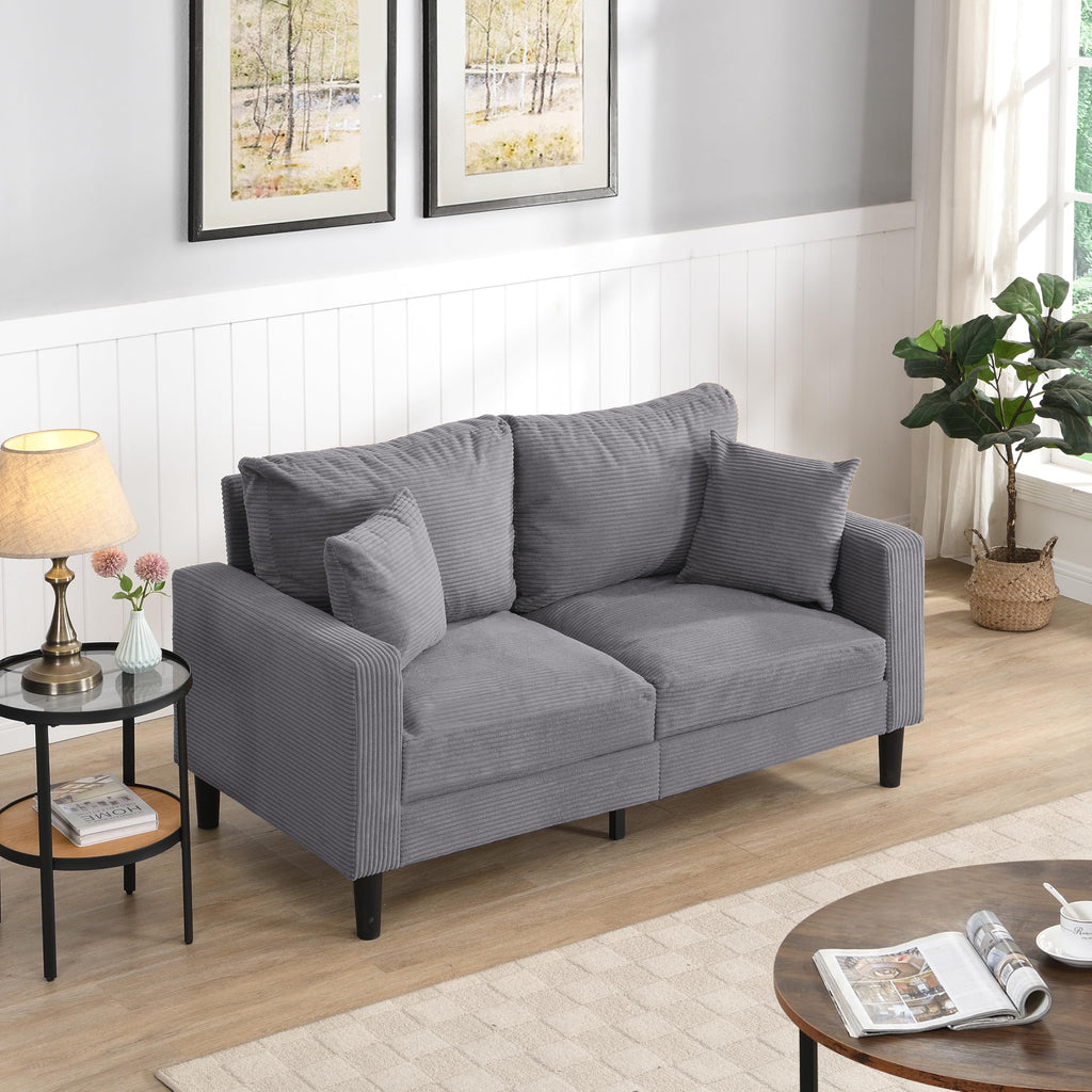 Light Gray 2-Seater Upholstered Sofa V3825