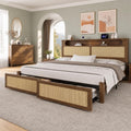 Queen Size Rattan Bed Frame with 2 Storage Drawers H404869
