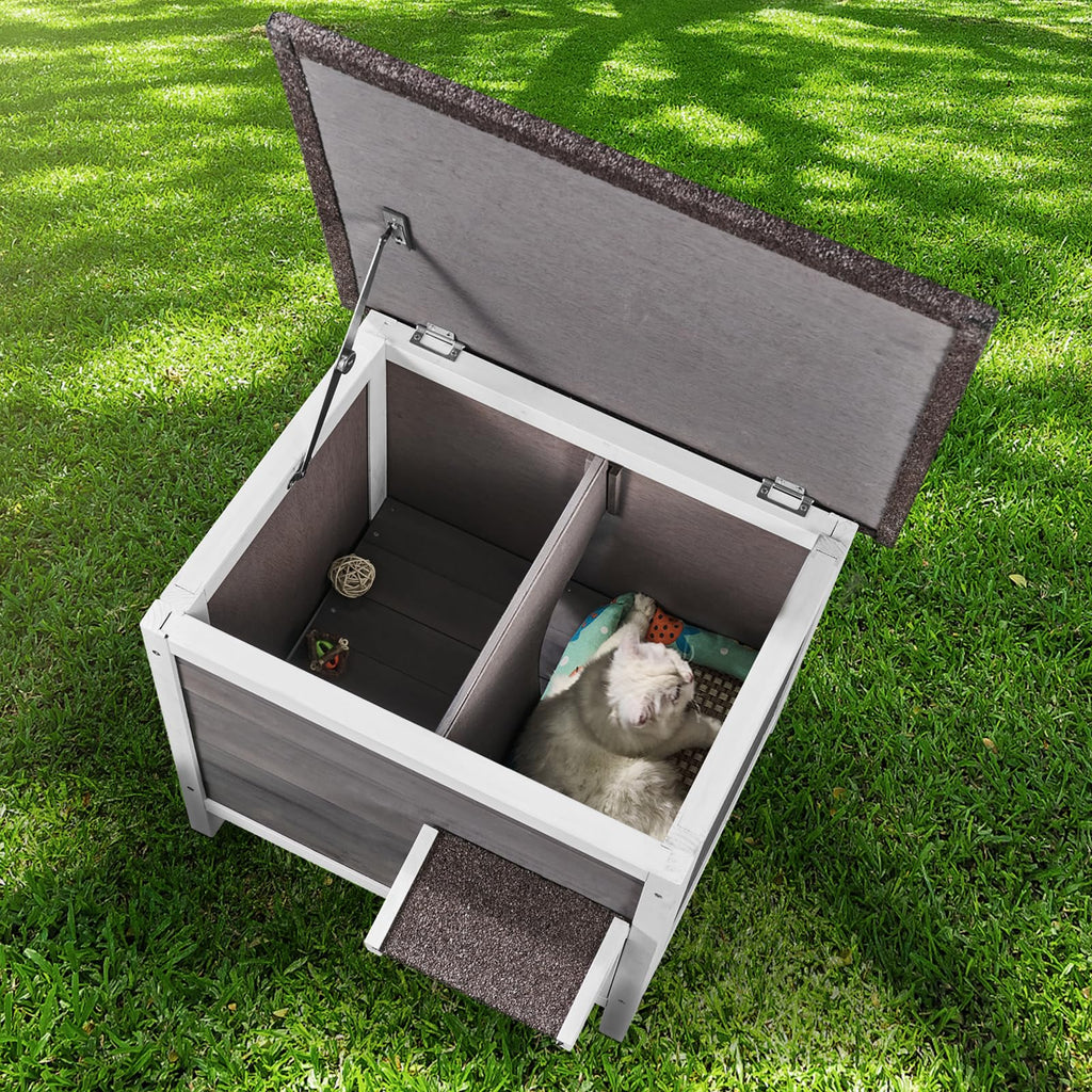 Weatherproof Wooden Outdoor Cat House J742