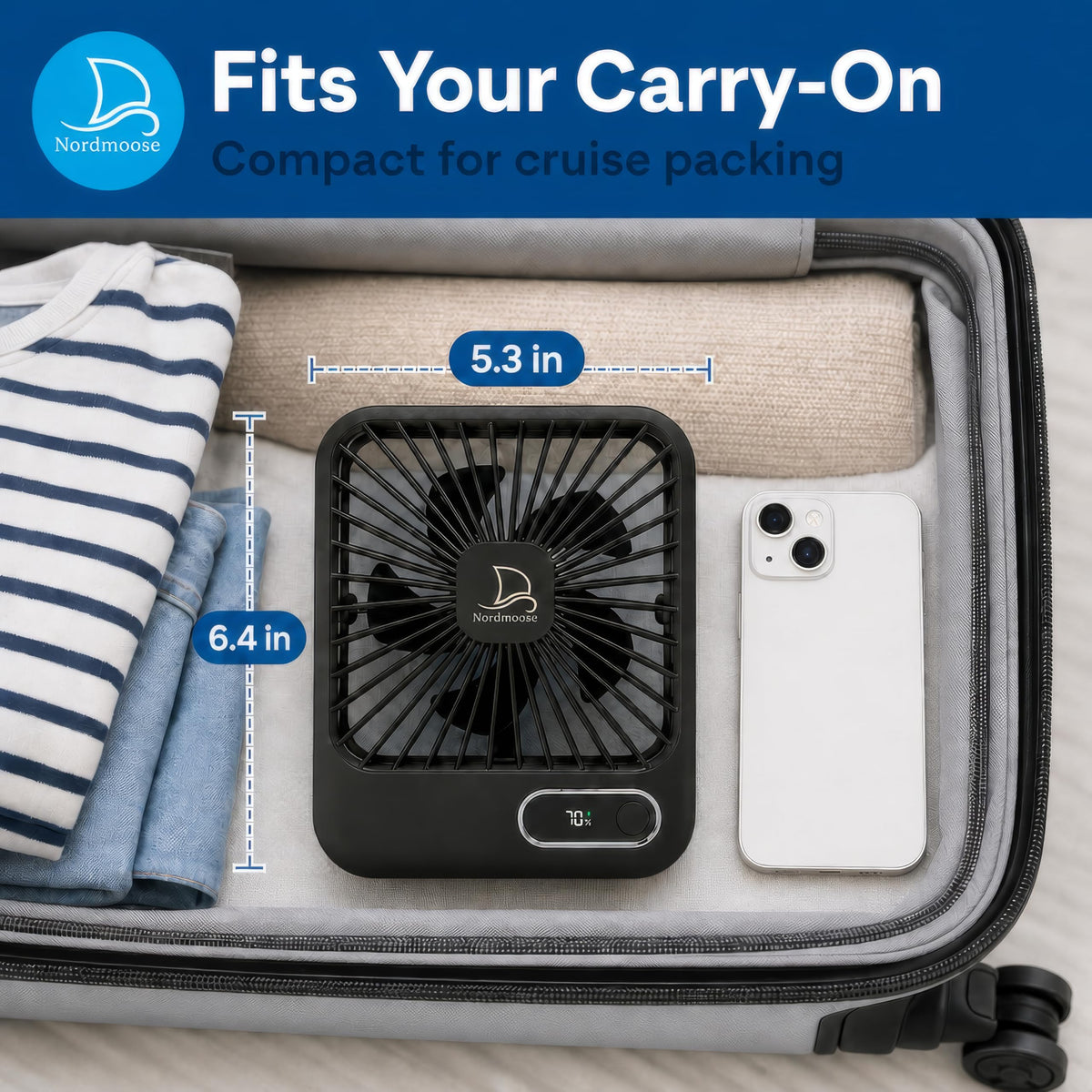 Portable USB Rechargeable Fan with Magnetic Hook Z4987