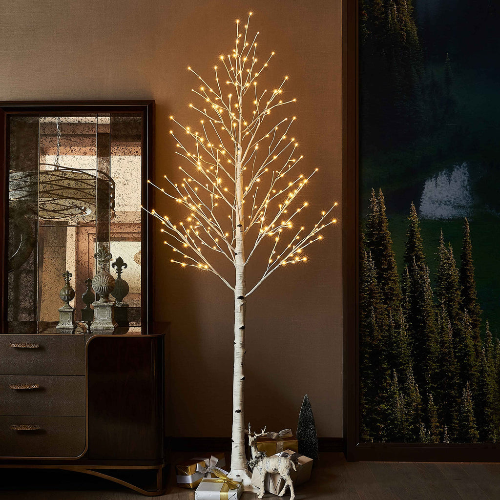 Lighted Birch Tree 8FT 240 Warm White Lights G195086