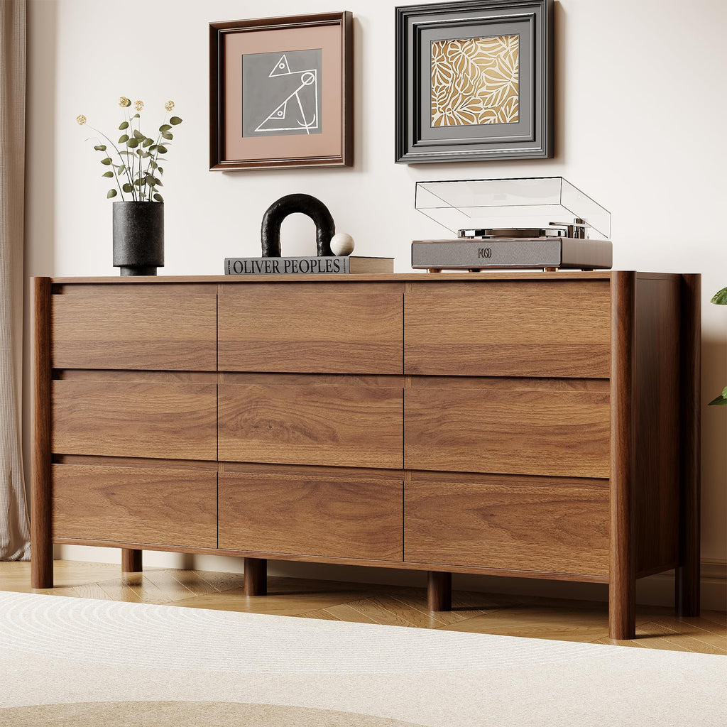 Walnut 9 Drawer Dresser Q81805