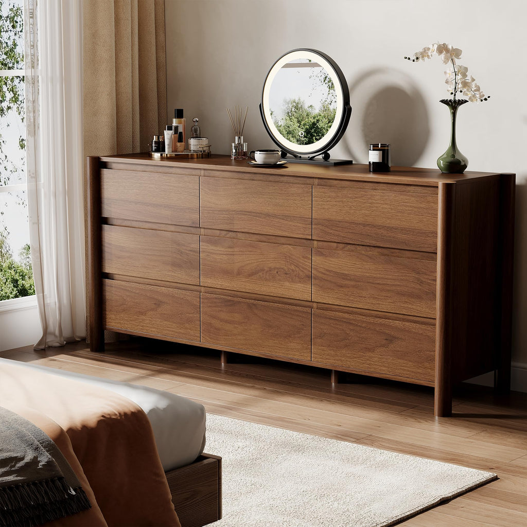 Walnut 9 Drawer Dresser Q81805