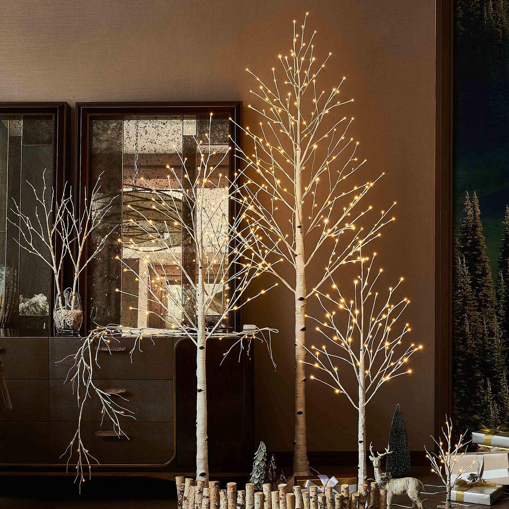 Lighted Birch Tree 8FT 240 Warm White Lights G195086